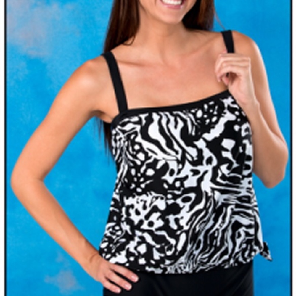 TOP blouson tankini bandeau strapless swimsuit top 5335t-59